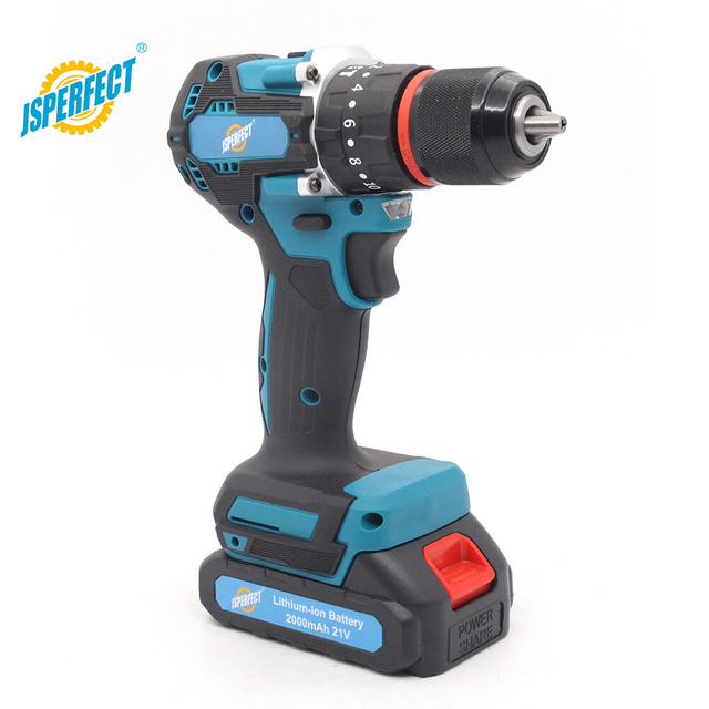 JSPERFECT perceuse &agrave; percussion sans balais 21V, couple maximum de 45nm, mandrin de 13mm, vitesse Variable r&eacute;versible
